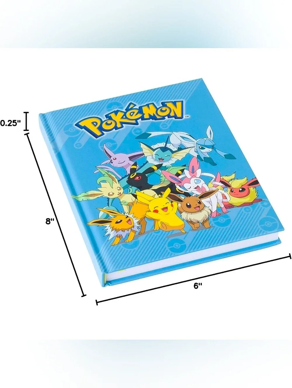 Pokemon Eeveelutions & Pikachu Hard Cover Notebook Silver Buffalo